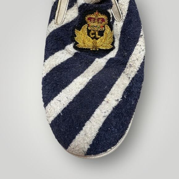 Christian Louboutin Paris Terry Striped Loafers Crest Embroidery sz 42 - Picture 2 of 16